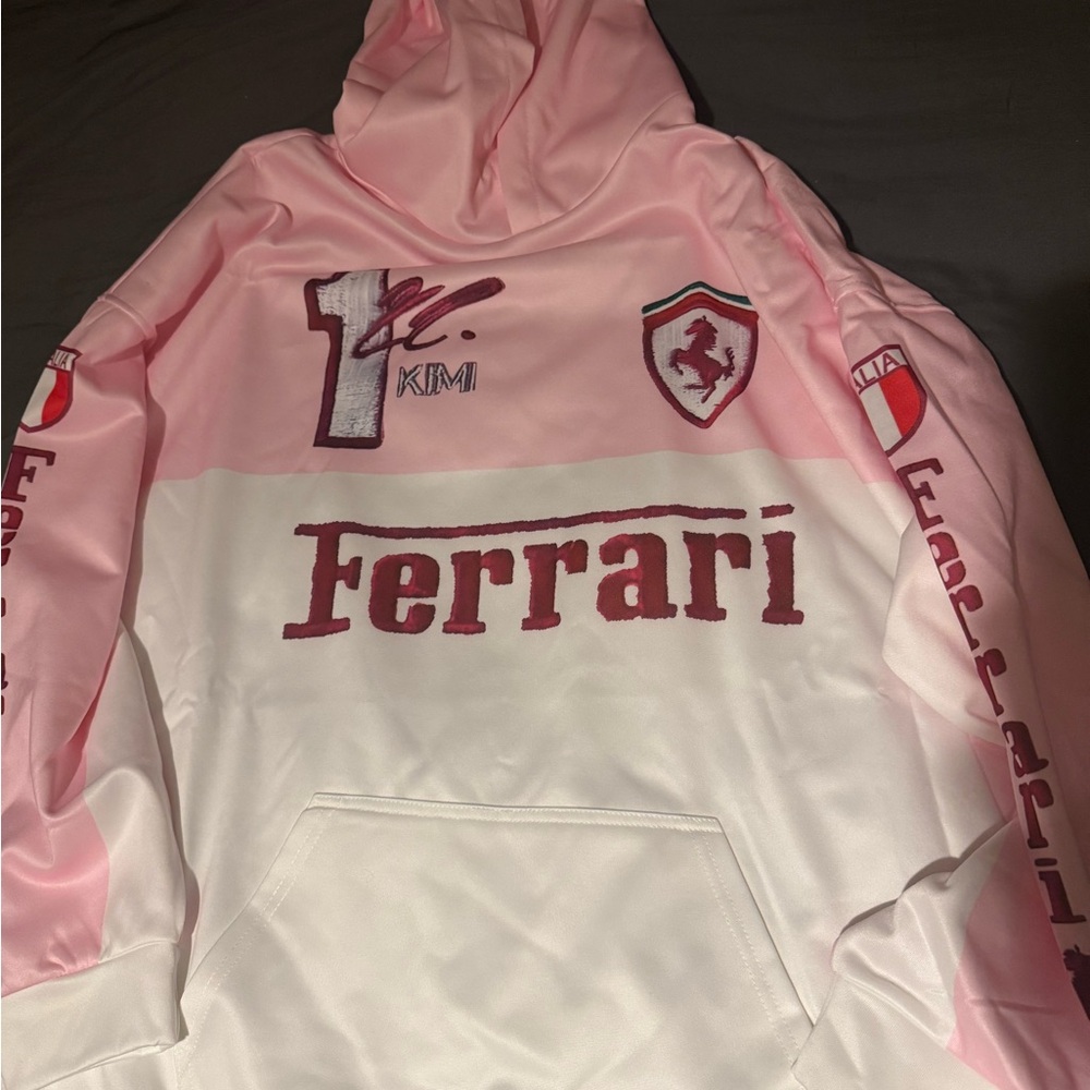 Ferrari Pink and White Signature Hoodie